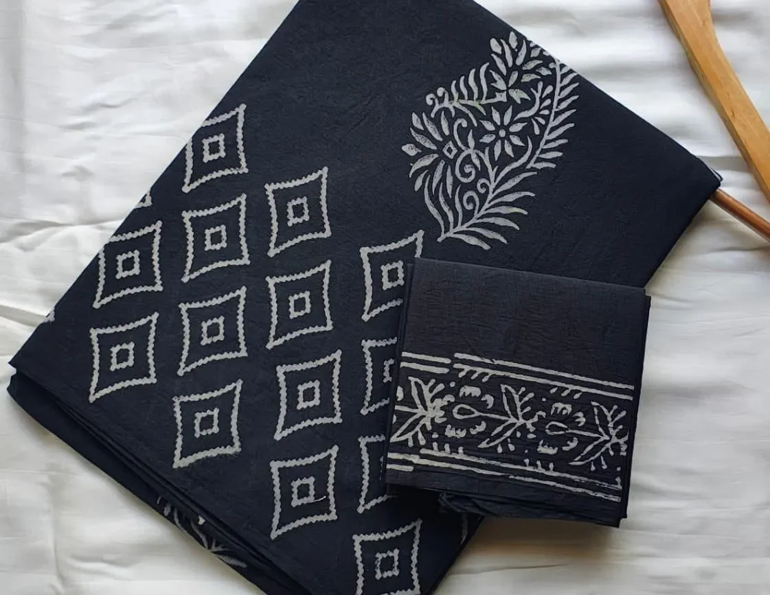 Pure Mulmul Cotton Saree with Blouse Piece - ID #M032