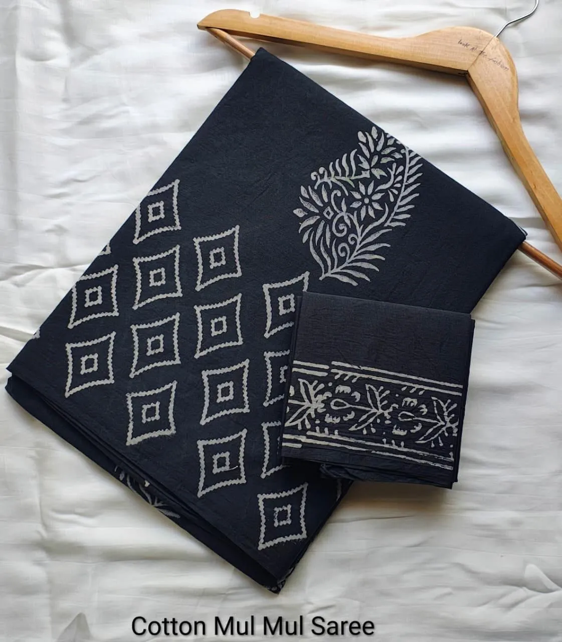 Pure Mulmul Cotton Saree with Blouse Piece - ID #M032