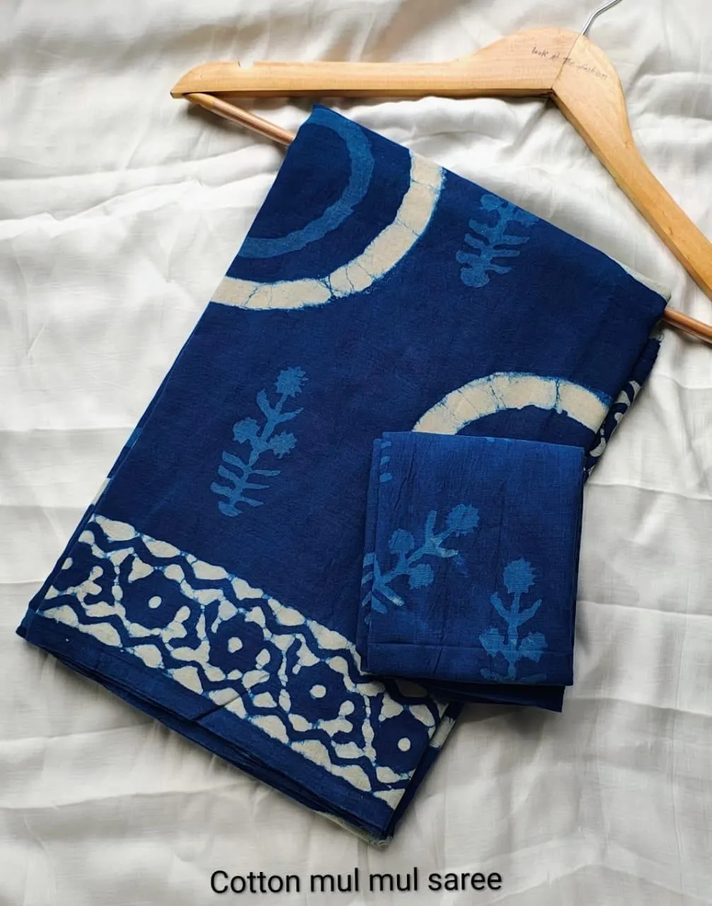 Pure Mulmul Cotton Saree with Blouse Piece - ID #M043