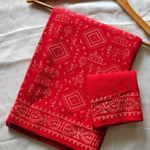 Pure Mulmul Cotton Saree with Blouse Piece - ID #M065