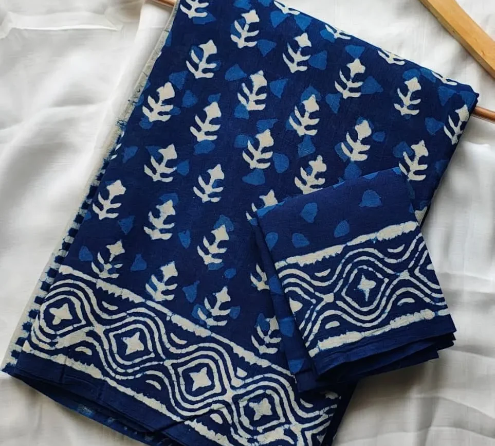 Pure Mulmul Cotton Saree with Blouse Piece - ID #M075