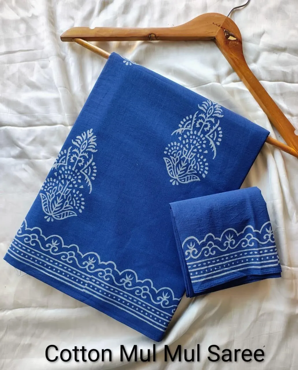 Pure Mulmul Cotton Saree with Blouse Piece - ID #M098