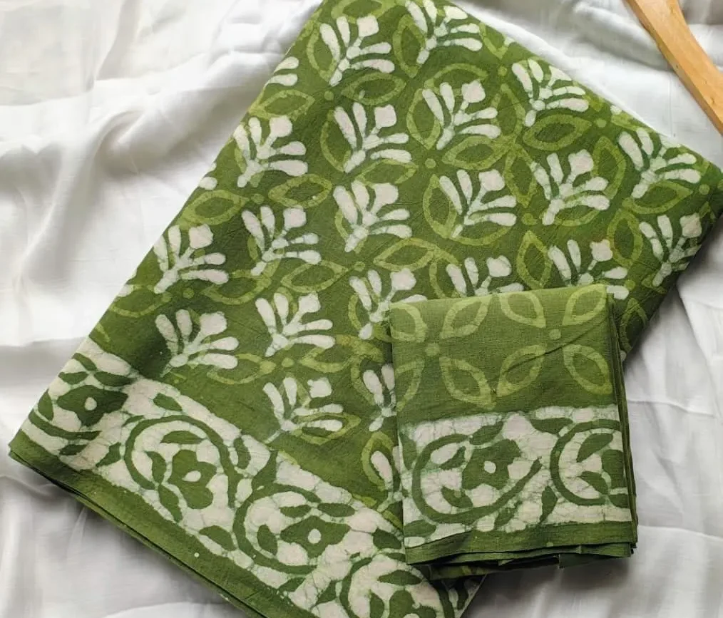 Pure Mulmul Cotton Saree with Blouse Piece - ID #M111