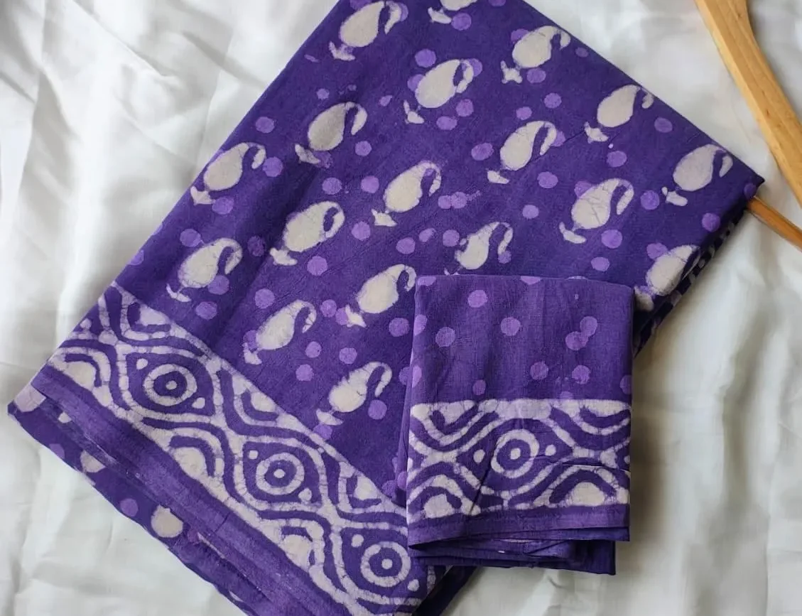 Pure Mulmul Cotton Saree with Blouse Piece - ID #M124