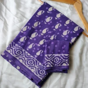 Pure Mulmul Cotton Saree with Blouse Piece - ID #M124