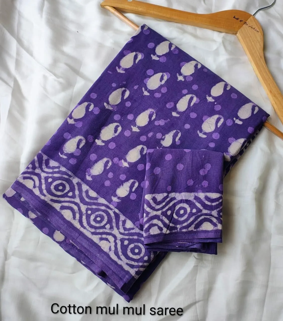 Pure Mulmul Cotton Saree with Blouse Piece - ID #M124