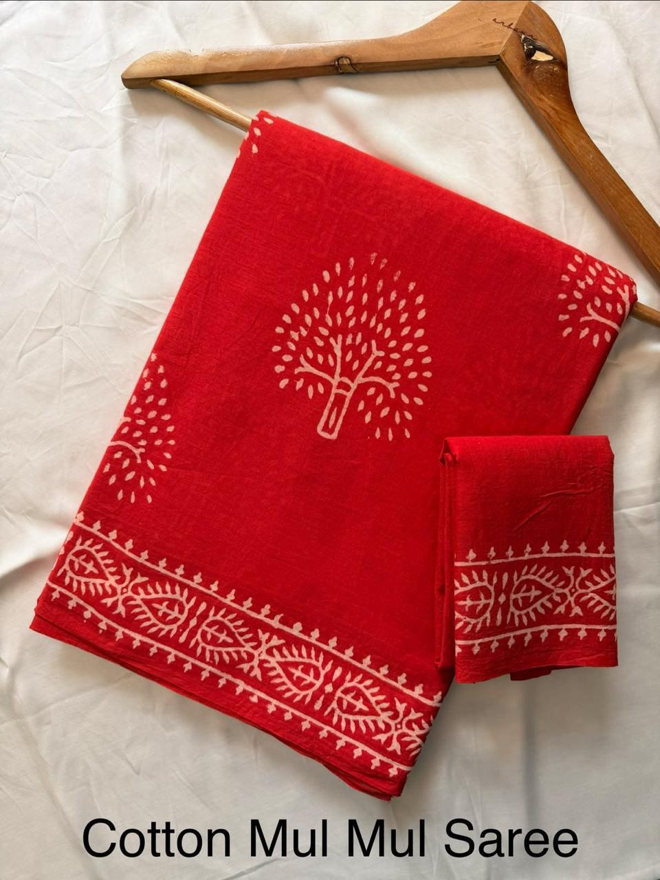 Pure Mulmul Cotton Saree with Blouse Piece - ID #M137