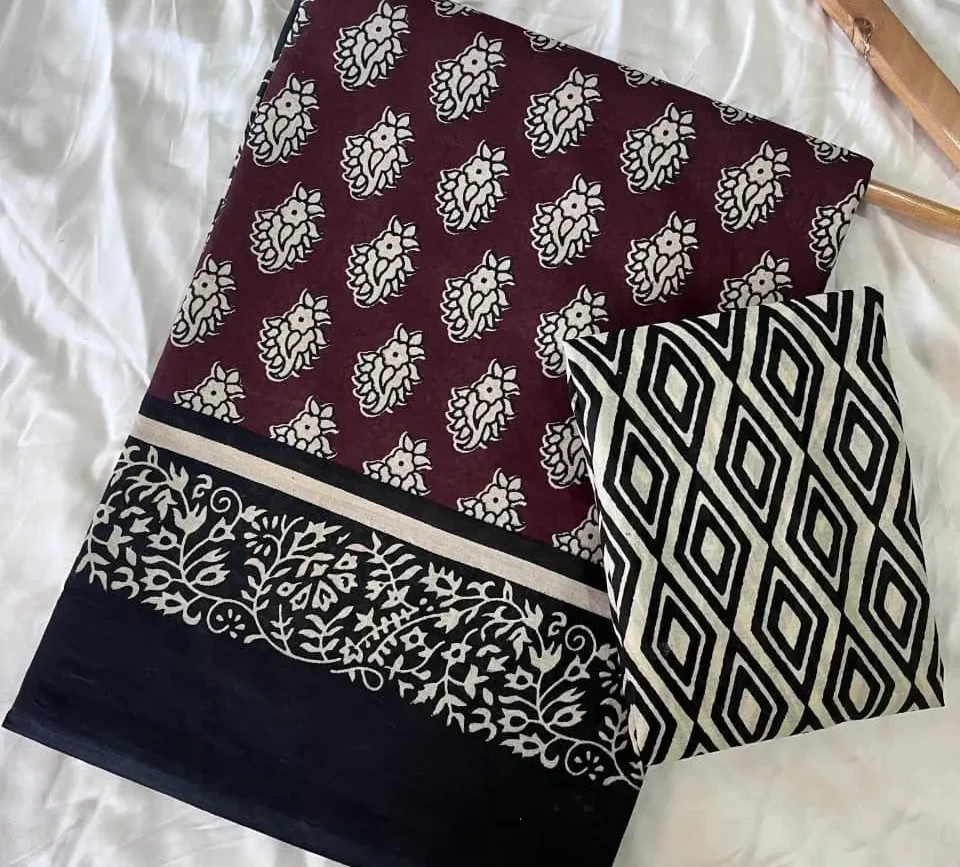Pure Mulmul Cotton Saree with Blouse Piece - ID #M152
