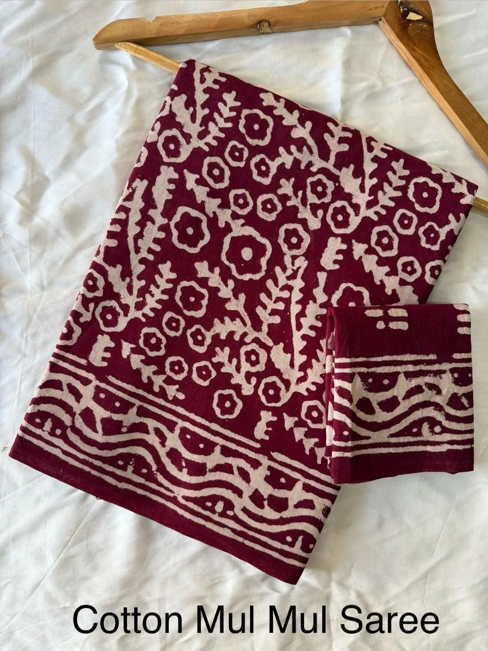Pure Mulmul Cotton Saree with Blouse Piece - ID #M190