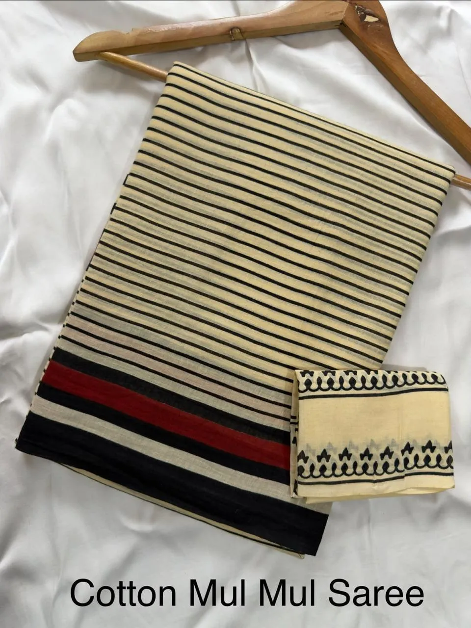 Pure Mulmul Cotton Saree with Blouse Piece - ID #M202