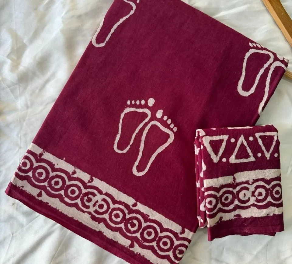 Pure Mulmul Cotton Saree with Blouse Piece - ID #M254