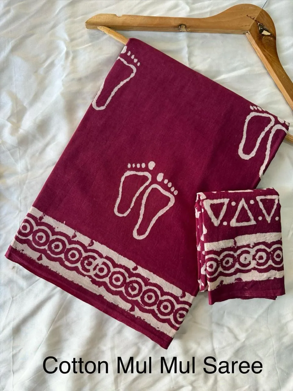 Pure Mulmul Cotton Saree with Blouse Piece - ID #M254