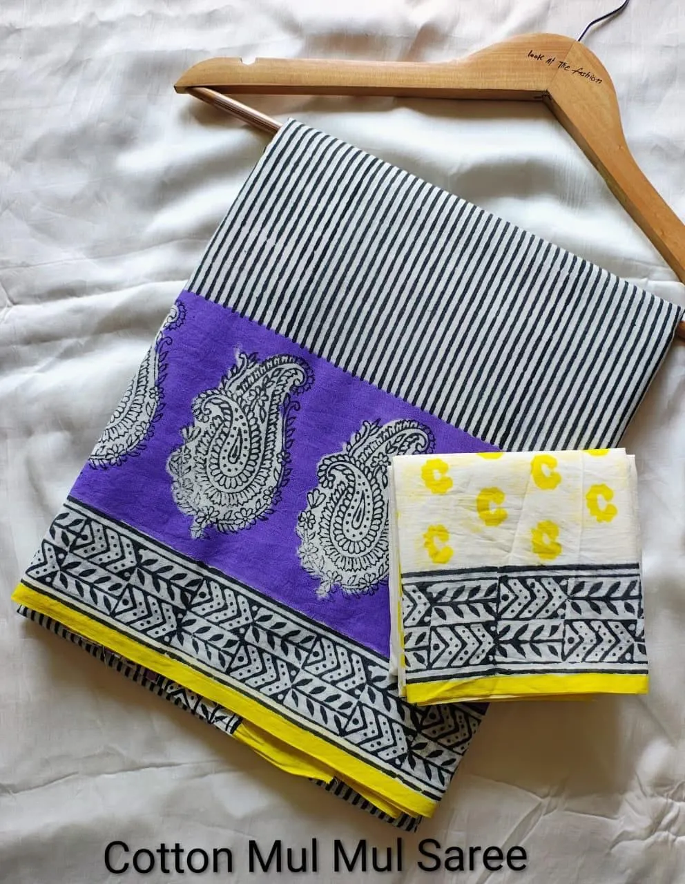 Pure Mulmul Cotton Saree with Blouse Piece - ID #M316